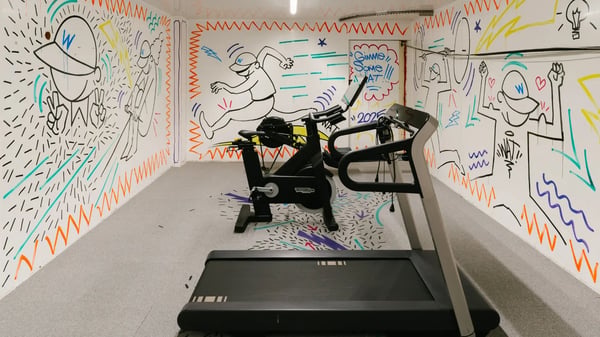 Reused carpet tiles in Gym & Fitness